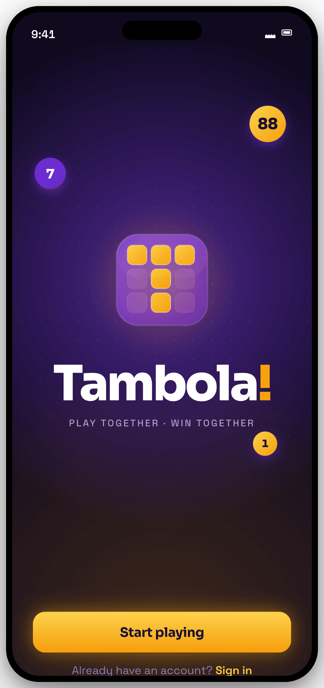 Play Day Tambola app splash screen